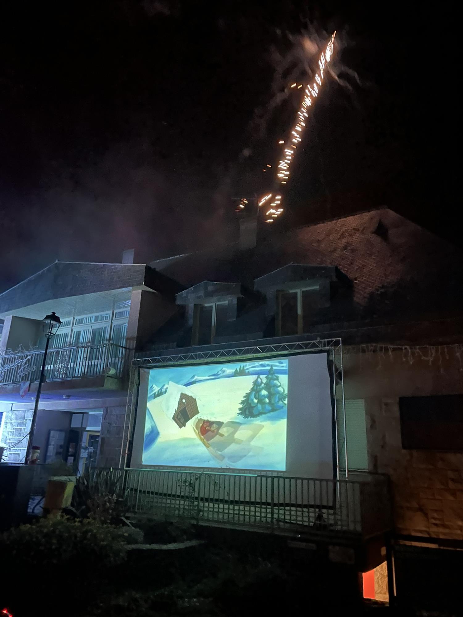 Feu d'artifice -  Dessin animé de Noël Bazouges La Pérouse 